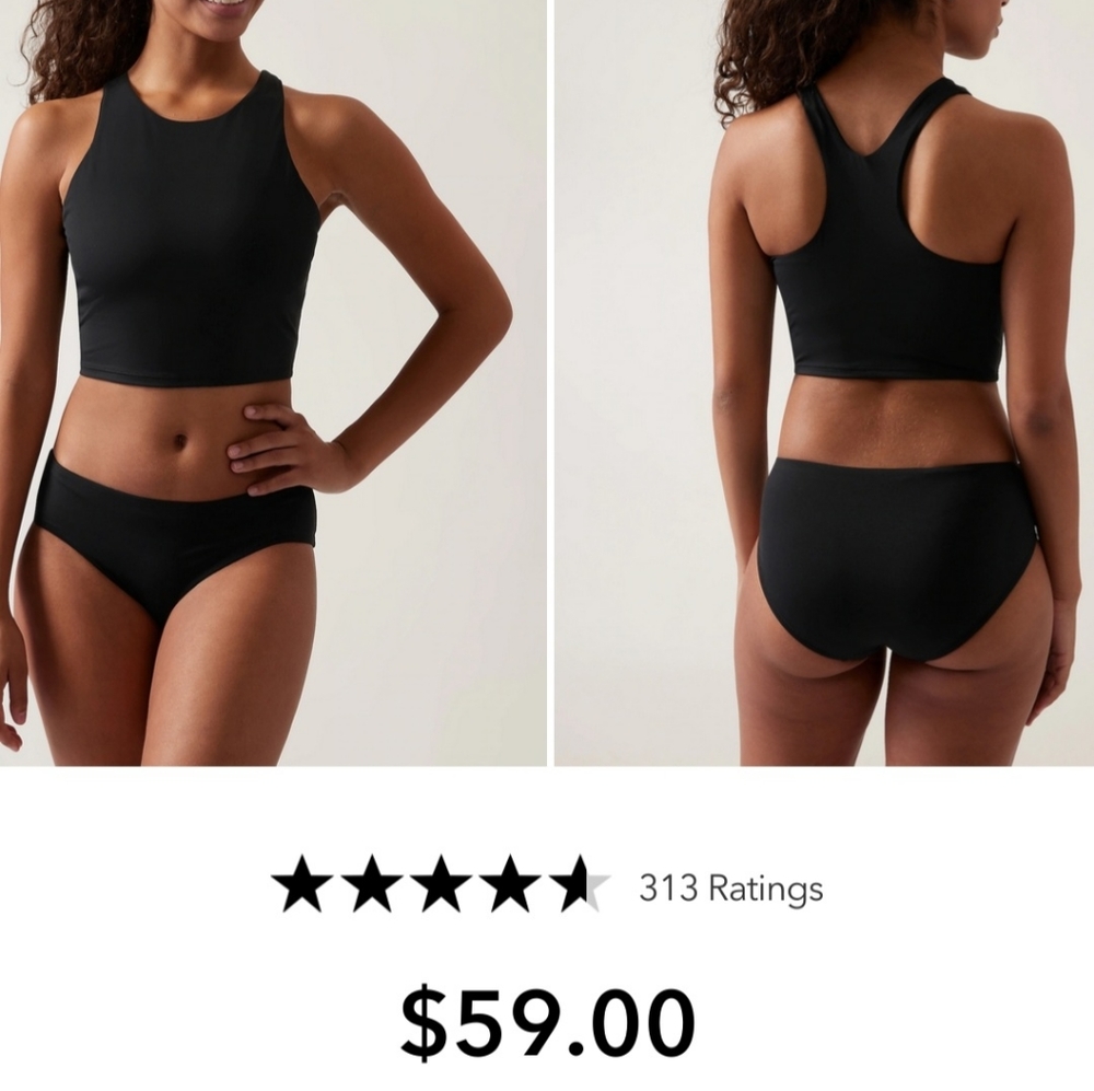 NWT Athleta A-C Conscious Crop Bikini Top Medium